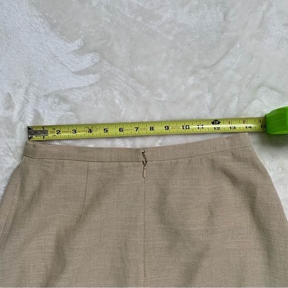 Khaki colored Kasper Faux wrap skirt and jacket - Picture 4 of 10